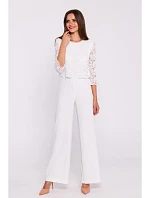 S381 Kombinéza s čipkovanými detailmi - ecru