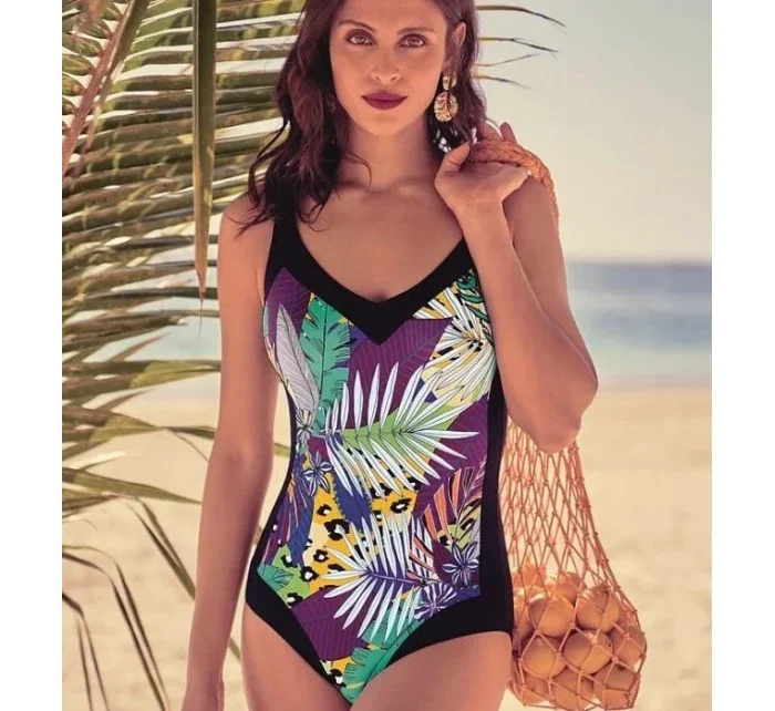 Jednodílné dámské plavky černé s potiskem model 20279180 - Anita Jednodílné dámské plavky černé s potiskem model 20279180 - Anita