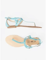 Výborné dámské modré sandály bez podpatku Výborné dámské modré sandály bez podpatku