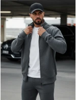 Pánská mikina na zip s kapucí antracitová model 21962253 - FashionStreet