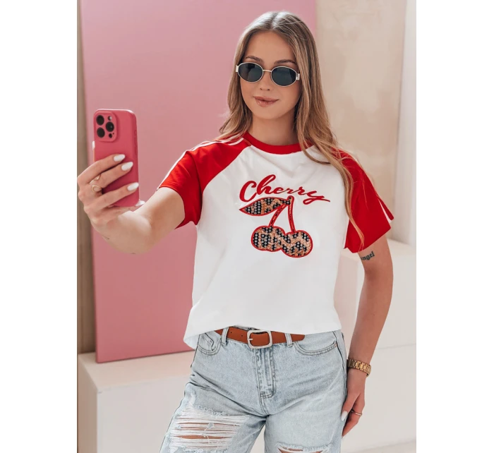 Dámské tričko s 3D efektem červené Dstreet model 21988864 - FashionStreet