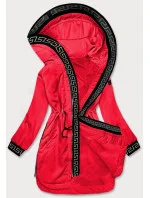 Dámska tenká bunda s ozdobným lemovaním červená (B8141-4)