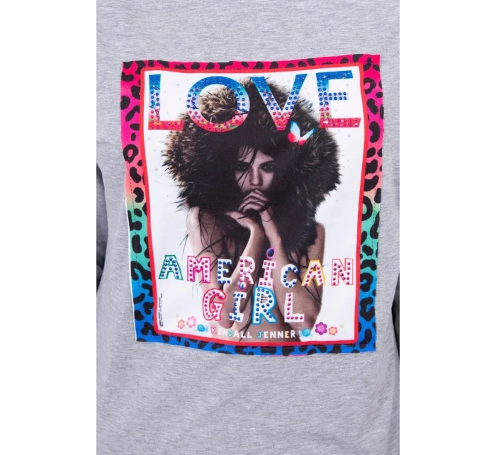 American Girl model 18743847 halenka šedá S/M L/XL - K-Fashion