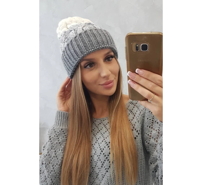 Dámska čiapka Samara K346 sivá+biela