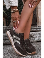 Dámské kožené semišové tenisky model 22386643 hnědé - D&A Dámské kožené semišové tenisky model 22386643 hnědé - D&A