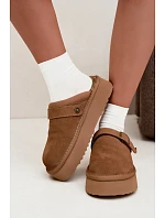 Kožené semišové sněhule na platformě s přezkou Big Star model 22539732 Camel - Big Star Shoes Kožené semišové sněhule na platformě s přezkou Big Star model 22539732 Camel - Big Star Shoes