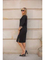 Denné šaty M416 - čierno-hnedé - La Aurora