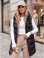 Dámská dlouhá prošívaná zimní vesta černá Dstreet model 21970825 - FashionStreet Dámská dlouhá prošívaná zimní vesta černá Dstreet model 21970825 - FashionStreet