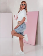 Dámské džínové šortky s páskem modré model 21987575 - Dstreet