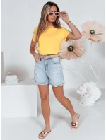 Dámské žebrované tričko FOR žluté Dstreet model 21989303 - FashionStreet