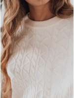 Dámsky sveter BRAVINA ecru FashionStreet MY2527 Dámsky sveter BRAVINA ecru FashionStreet MY2527