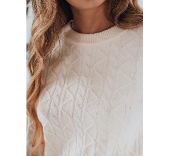 Dámsky sveter BRAVINA ecru FashionStreet MY2527 Dámsky sveter BRAVINA ecru FashionStreet MY2527
