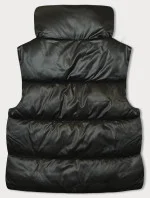 Dámsky krátky top bez rukávov so stojatým golierom Khaki (B8158-11)