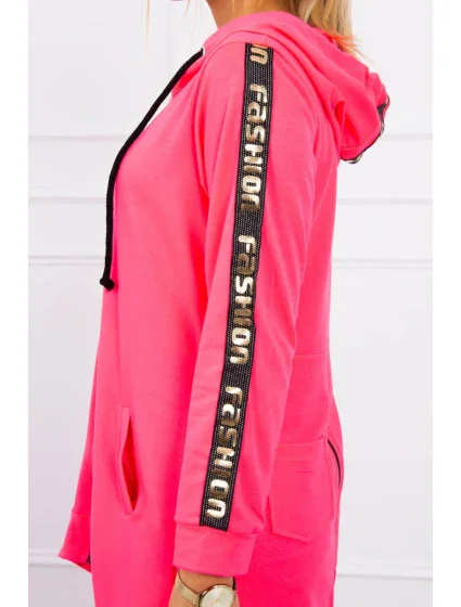 Mikina se zipem na zádech růžová neonová Mikina se zipem na zádech růžová neonová