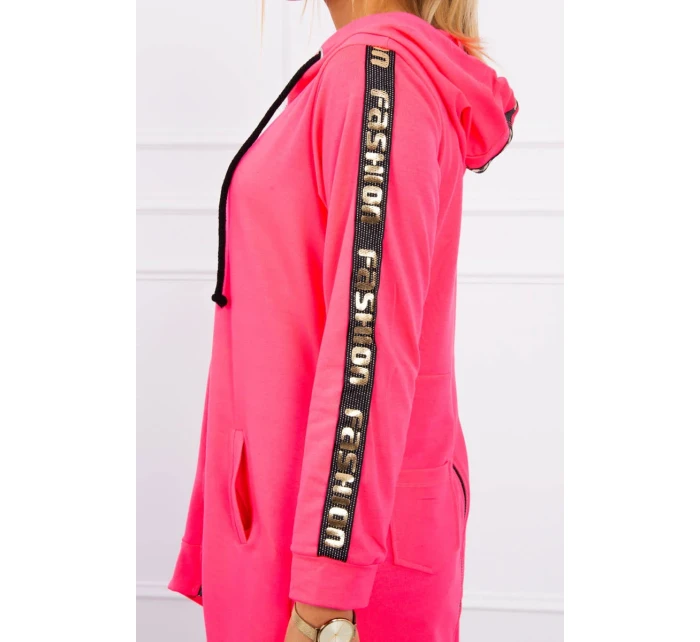 Mikina se zipem na zádech růžová neonová Mikina se zipem na zádech růžová neonová
