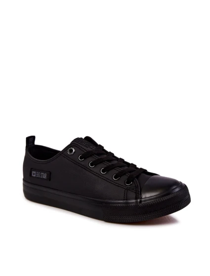 Pánské nízké kožené tenisky Big Star model 21594581 Černá - Big Star Shoes
