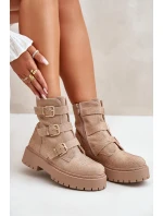 Ocieplane Botki Damskie Ze Zdobieniem Beżowe Ciascia Ocieplane Botki Damskie Ze Zdobieniem Beżowe Ciascia