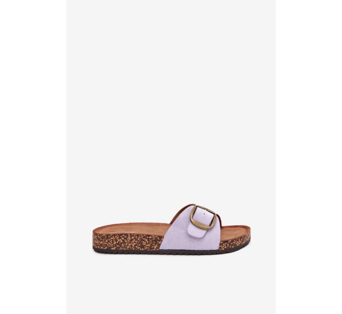 Dámske papuče s prackou na korkovej platforme - lila Zavira Dámske papuče s prackou na korkovej platforme - lila Zavira