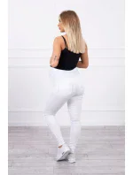 Dámské těhotenské džínové kalhoty model 18837923 Bílá - Kesi