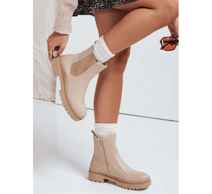 Dámské kozačky cream Dstreet model 21981491 - FashionStreet