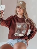 Dámská oversize mikina s  vínová model 21988107 - Dstreet