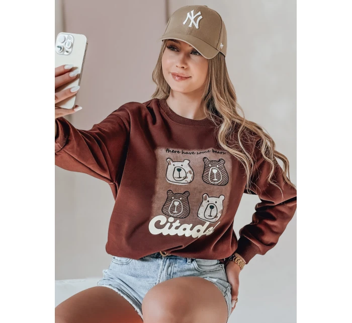 Dámská oversize mikina s  vínová model 21988107 - Dstreet