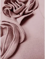 Ružová pletená mikina s ružami (16023)