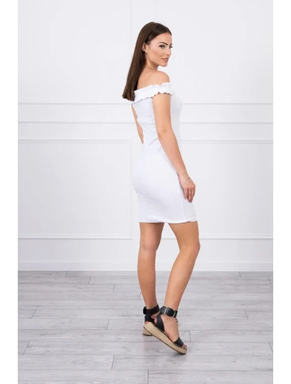 Španielske šaty s volánikmi biele