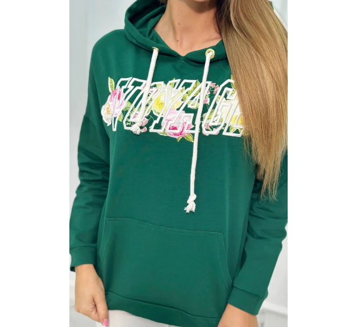Mikina s nápisem Voyage zelený