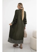 Kardigán s vreckami khaki