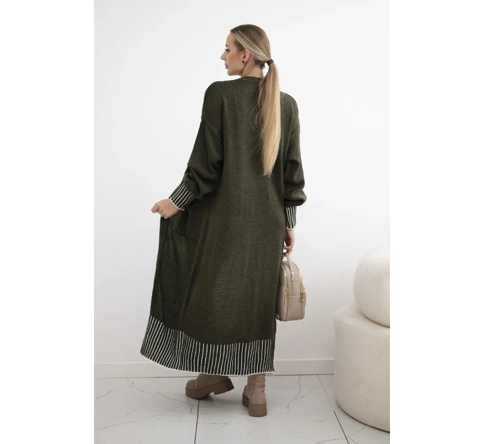 Kardigán s vreckami khaki