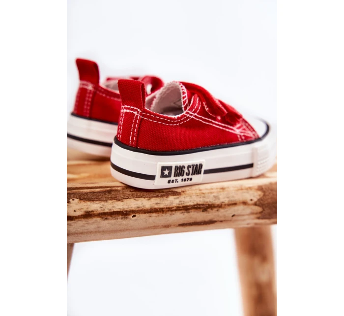 Dětské látkové tenisky se suchým zipem BIG STAR model 21594932 Červená - Big Star Shoes Dětské látkové tenisky se suchým zipem BIG STAR model 21594932 Červená - Big Star Shoes