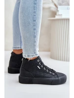 Ocieplane Trampki Damskie Z Przeszyciami Big Star OO274A480 Czarne Ocieplane Trampki Damskie Z Przeszyciami Big Star OO274A480 Czarne