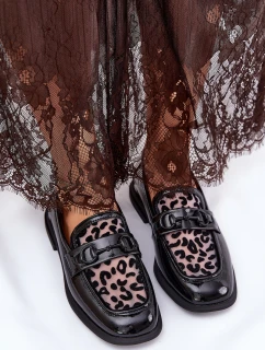 Skórzane Lakierowane Mokasyny Z Siateczką Vinceza 31931 Czarne