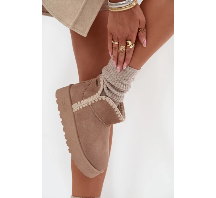 Dámské Sněhule Na Platformě S Big Star Béžové model 21705869 - Big Star Shoes Dámské Sněhule Na Platformě S Big Star Béžové model 21705869 - Big Star Shoes