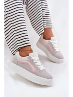 Dámske tenisky na platforme - šedé Tellnira