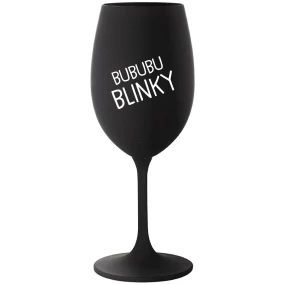 BUBUBUBLINKY - černá sklenice na víno 350 ml