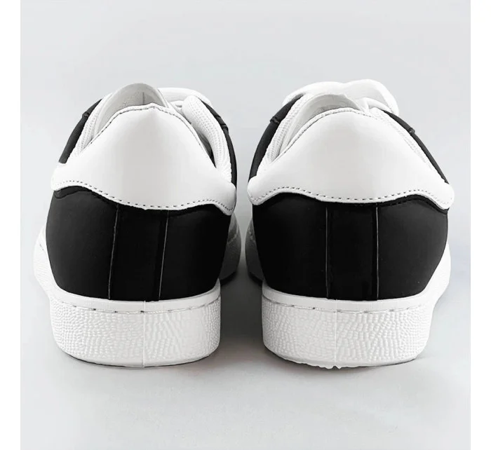 Čierno-biele šnurovacie dámske sneakersy (BF-025)