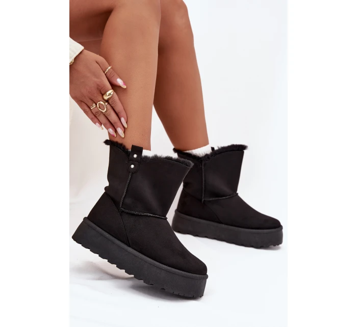 Dámské Sněhule Na Platformě S Kožíškem Černé model 21706845 - Boto Dámské Sněhule Na Platformě S Kožíškem Černé model 21706845 - Boto