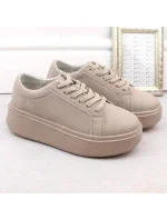 Dámska športová obuv na platforme W SP024 SK450A Beige - Sergio Leone Dámska športová obuv na platforme W SP024 SK450A Beige - Sergio Leone