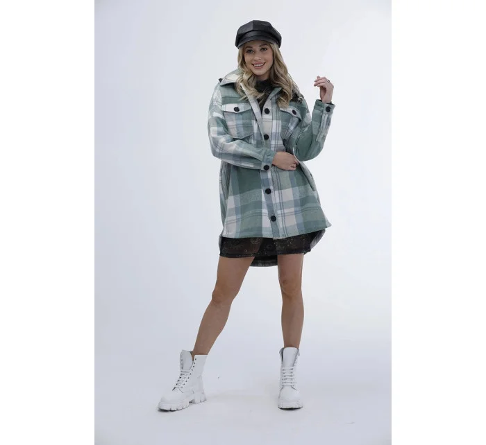 Zelená dámská košilová bunda model 18359824 - Ann Gissy Zelená dámská košilová bunda model 18359824 - Ann Gissy