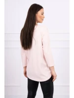 Blúzka s 3D grafikou plameniaka púdrovo ružová