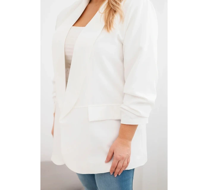 Dámská sako Plus Size elegantní ecru
