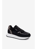 Zamszowe Sneakersy Damskie Big Star OO274A312 HI-POLY SYSTEM Czarne Panterka Zamszowe Sneakersy Damskie Big Star OO274A312 HI-POLY SYSTEM Czarne Panterka