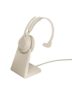 Jabra Evolve2 65 MS Mono Link380a bezdrôtové slúchadlá do uší, béžové + stojan