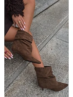 kotníkové boty typu na podpatku Khaki model 22360448 - Boto kotníkové boty typu na podpatku Khaki model 22360448 - Boto