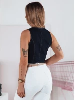 Dámská krátká džínová vesta tmavě modrá Dstreet model 21983588 - FashionStreet
