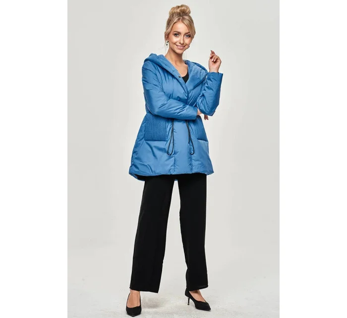 Světle modrá dámská bunda s kapucí model 15846262 - Ann Gissy