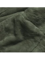 Dámska teplá zimná bunda obojstranná čierna/khaki (w610)