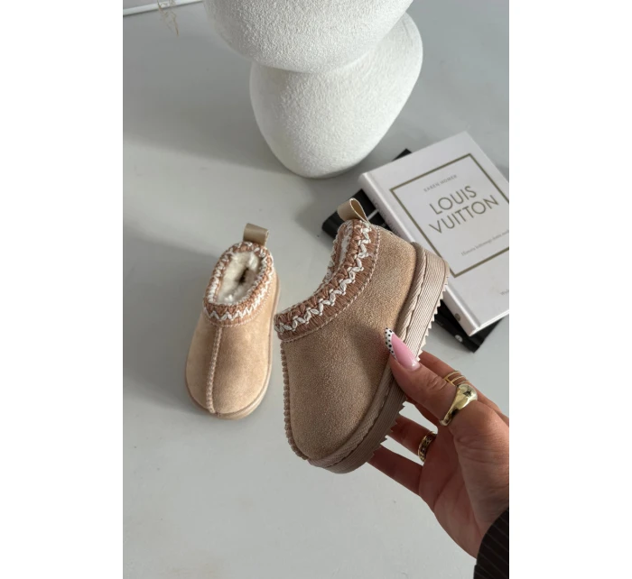 Dětské sněhule s výšivkou béžové model 21711240 - Boto